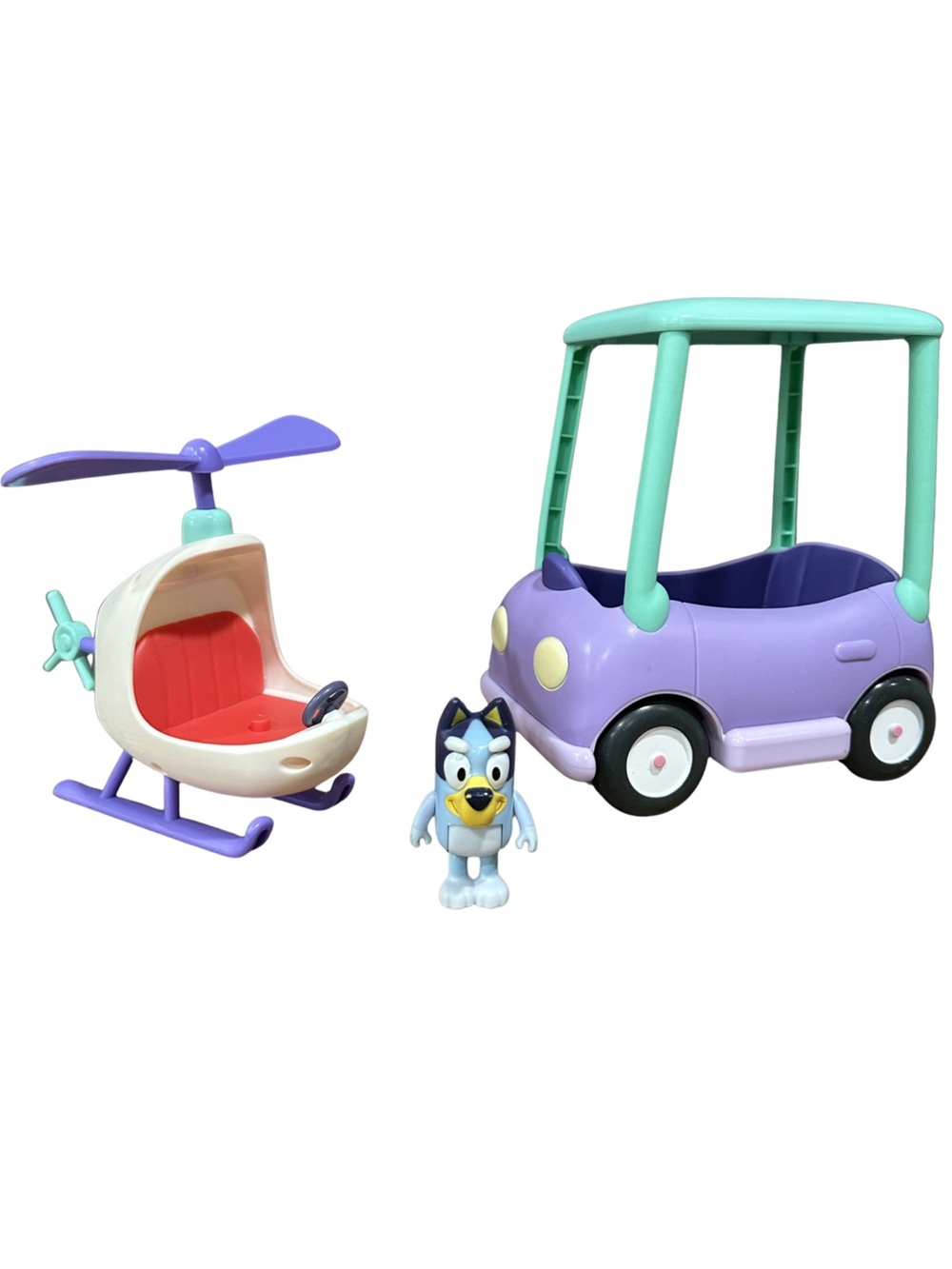 Bluey Grannies Car Cozy Coupe Vehicle Figure Playset Granny Janet & Helicopter